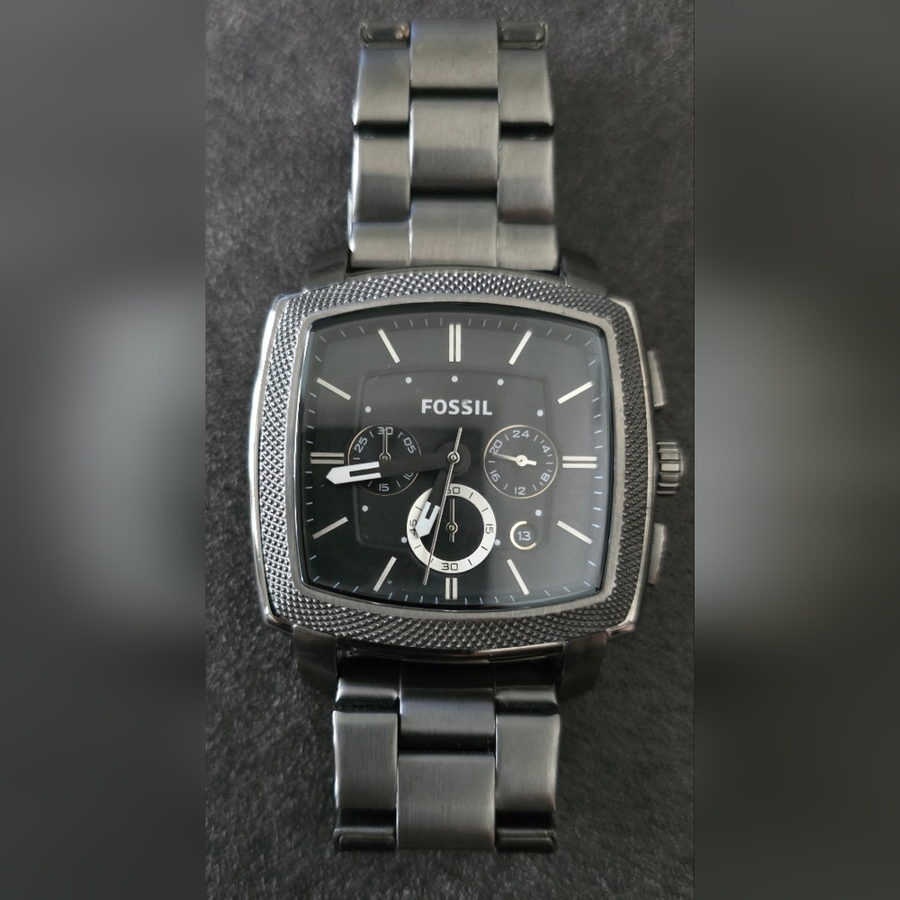 Fossil Watch FS4719, Gray Steel Watch, Dead Battery (FIRM ON PRICE)